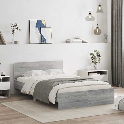 Bed Frame | Grey Sonoma | Engineered wood and plywood | 120x200 cm