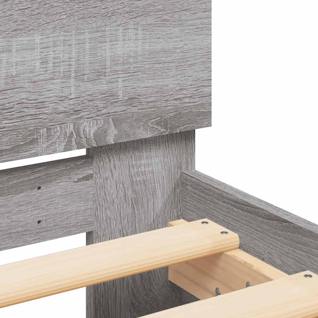 Bed Frame | Grey Sonoma | Engineered wood and plywood | 120x200 cm