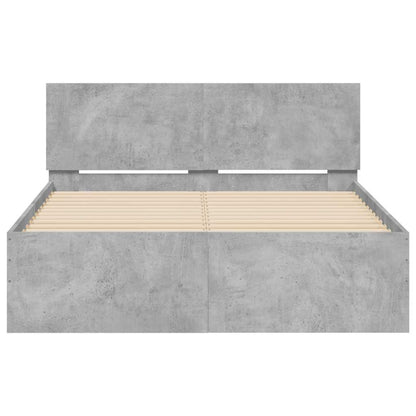 Bed Frame | Concrete Grey | Engineered Wood | Double | Bed Frame