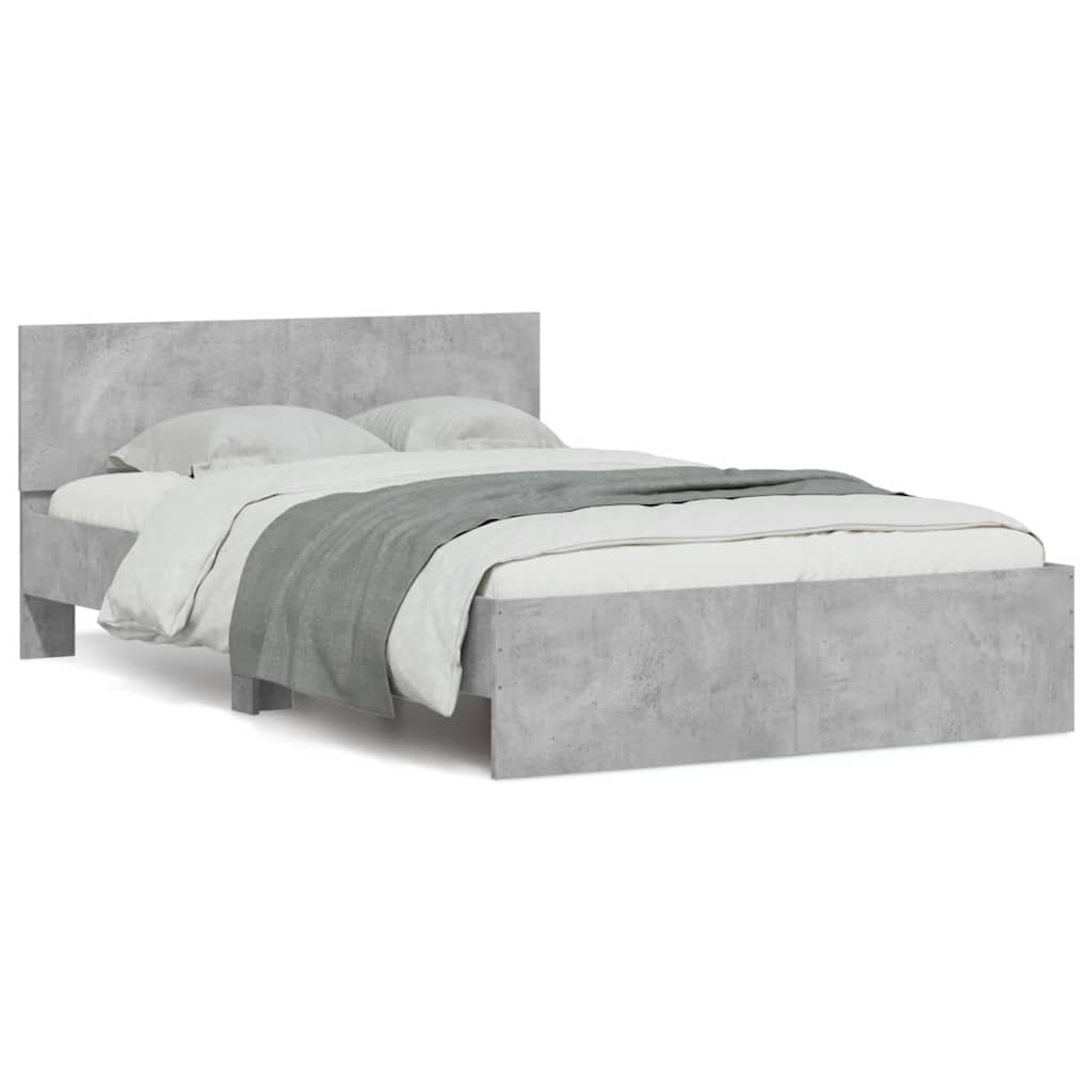 Bed Frame | Concrete Grey | Engineered Wood | Double | Bed Frame