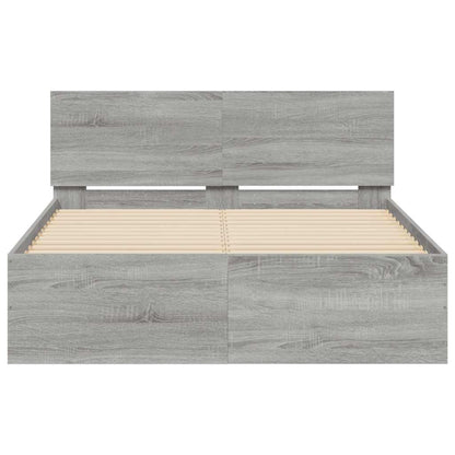 Bed Frame | Grey Sonoma | Engineered wood, Plywood | Double | Bed Frame