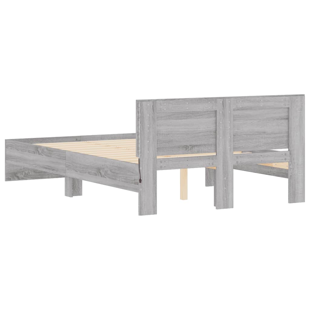 Bed Frame | Grey Sonoma | Engineered wood, Plywood | Double | Bed Frame