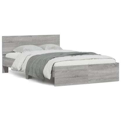 Bed Frame | Grey Sonoma | Engineered wood, Plywood | Double | Bed Frame