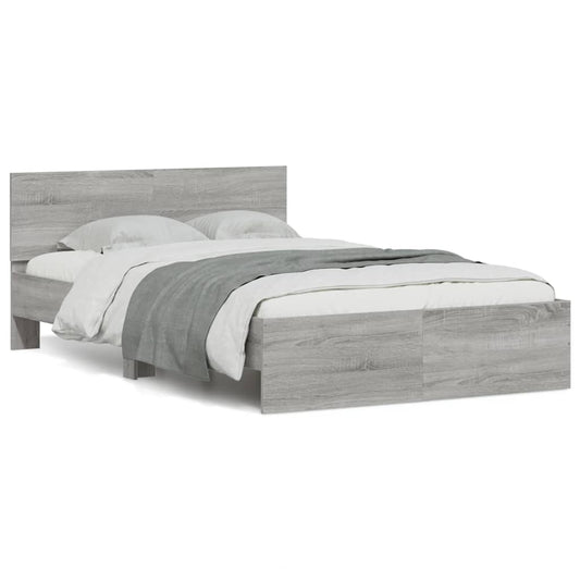 Bed Frame | Grey Sonoma | Engineered wood, Plywood | Double | Bed Frame