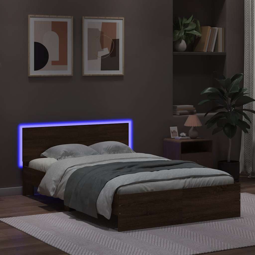 Bed Frame | Brown Oak | Engineered Wood, Plywood | Double | Bed Frame