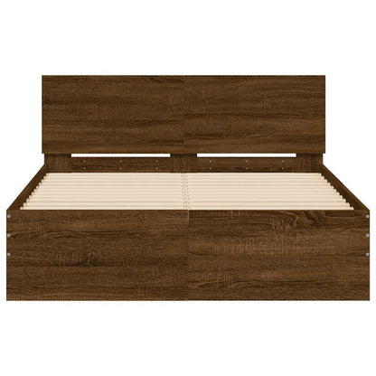 Bed Frame | Brown Oak | Engineered Wood, Plywood | Double | Bed Frame