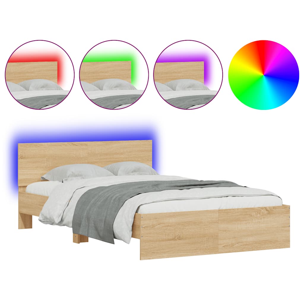 Bed Frame | Sonoma Oak | Engineered Wood | Double | Bed Frame