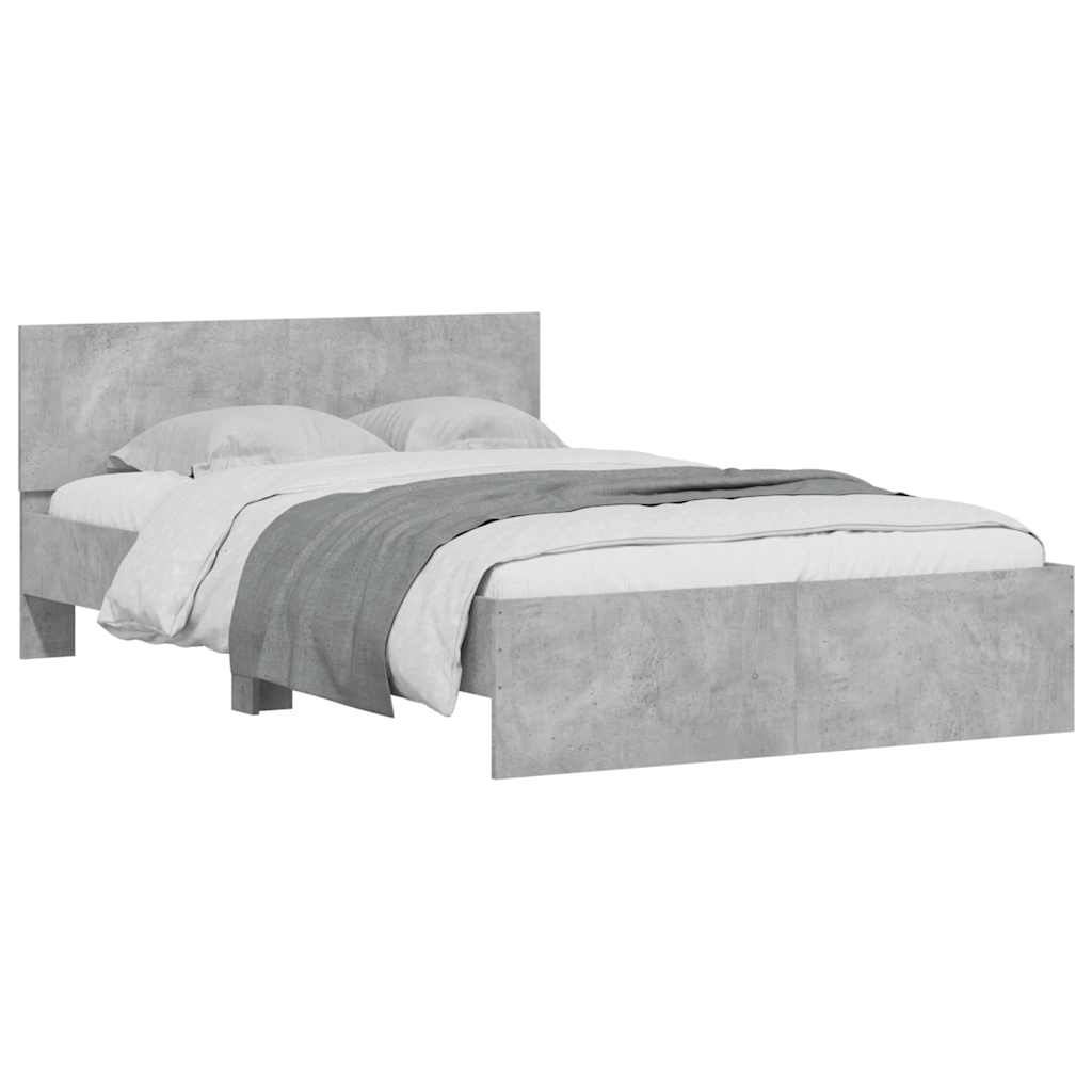 Bed Frame | Concrete grey | Engineered wood and plywood slats | Double