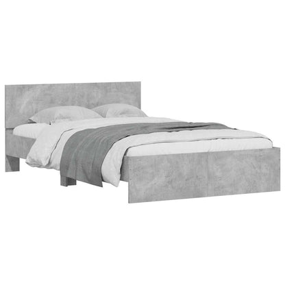 Bed Frame | Concrete grey | Engineered wood and plywood slats | Double