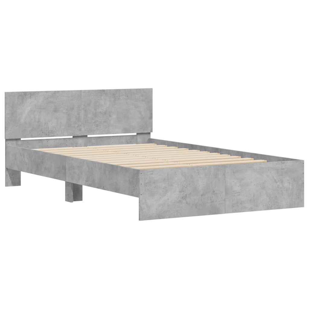 Bed Frame | Concrete grey | Engineered wood and plywood slats | Double