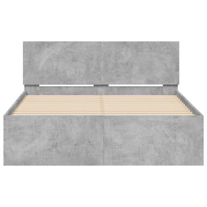 Bed Frame | Concrete grey | Engineered wood and plywood slats | Double