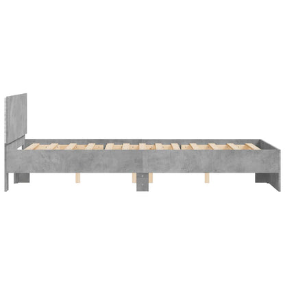 Bed Frame | Concrete grey | Engineered wood and plywood slats | Double