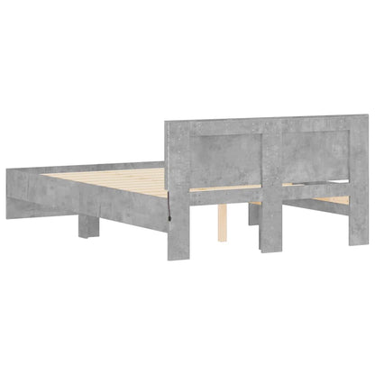 Bed Frame | Concrete grey | Engineered wood and plywood slats | Double