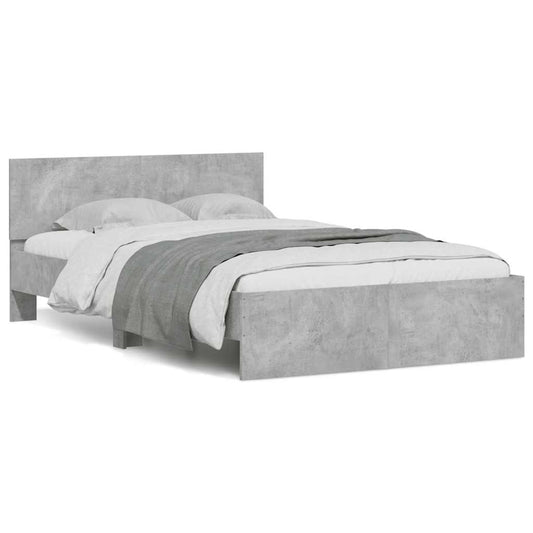Bed Frame | Concrete grey | Engineered wood and plywood slats | Double