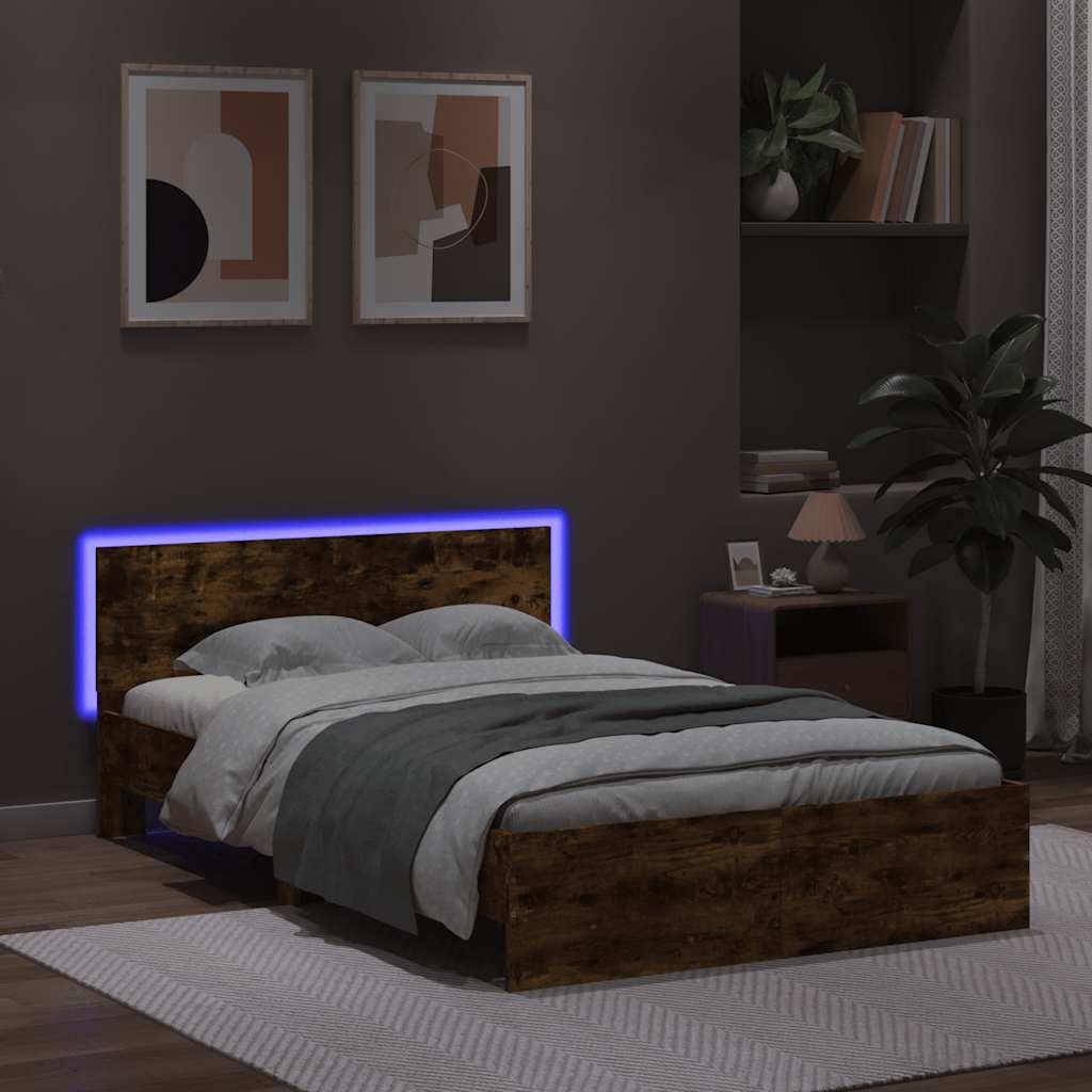 Bed Frame | Smoked Oak | Engineered wood, Plywood | Double | Bed Frame