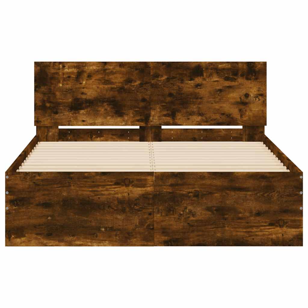 Bed Frame | Smoked Oak | Engineered wood, Plywood | Double | Bed Frame