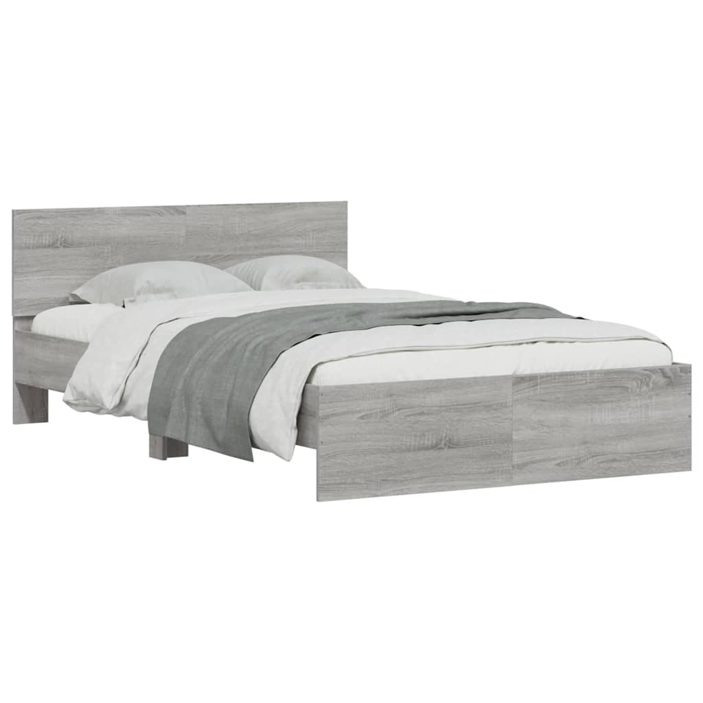 Bed Frame | Grey Sonoma | Engineered wood | Double | Adjustable Armrests