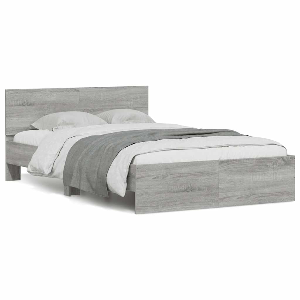 Bed Frame | Grey Sonoma | Engineered wood | Double | Adjustable Armrests