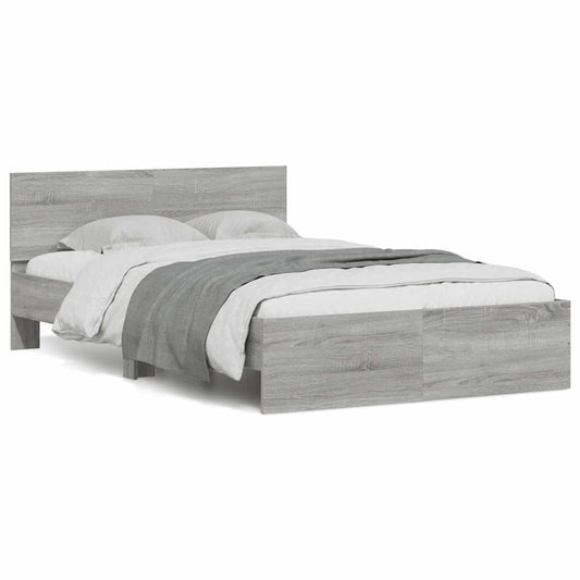 Bed Frame | Grey Sonoma | Engineered wood | Double | Adjustable Armrests