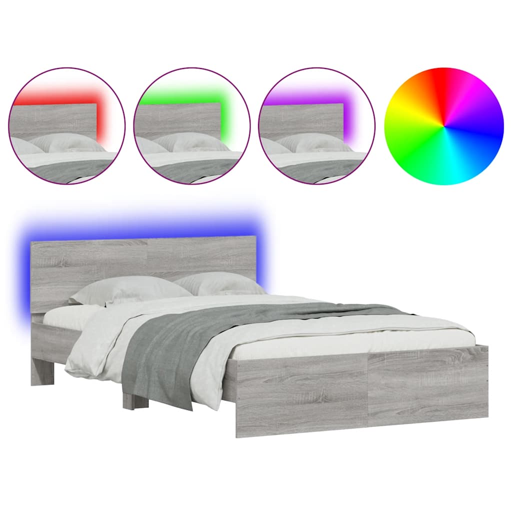 Bed Frame | Grey Sonoma | Engineered wood, Plywood | Small Double