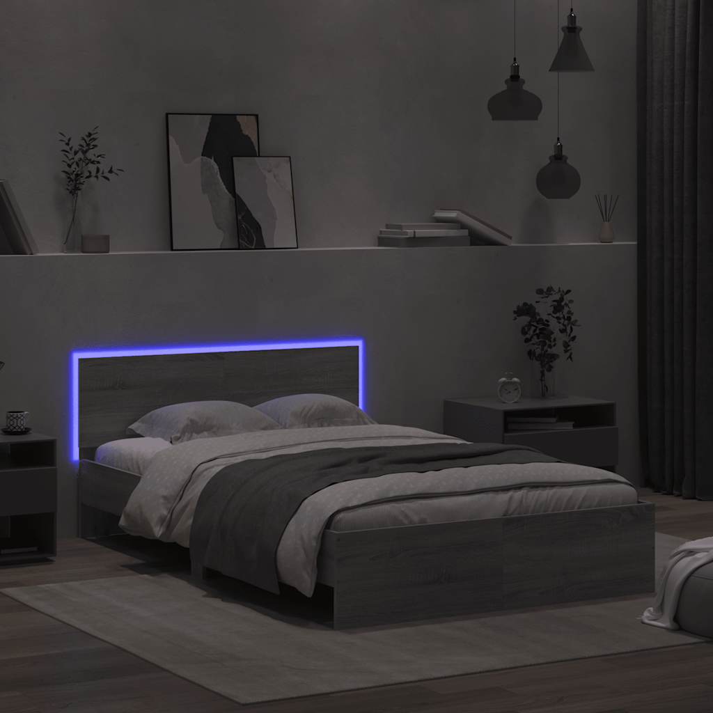 Bed Frame | Grey Sonoma | Engineered wood, Plywood | Small Double