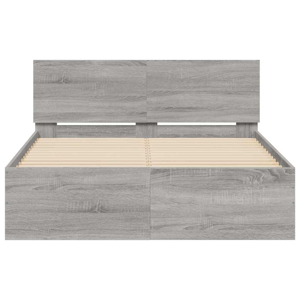 Bed Frame | Grey Sonoma | Engineered wood, Plywood | Small Double
