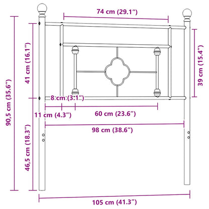 Metal Replace Headboard Black 100 cm