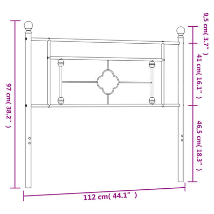 Metal Replace Headboard Black 107 cm