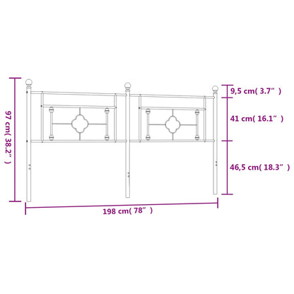 Metal Replace Headboard Black 193 cm