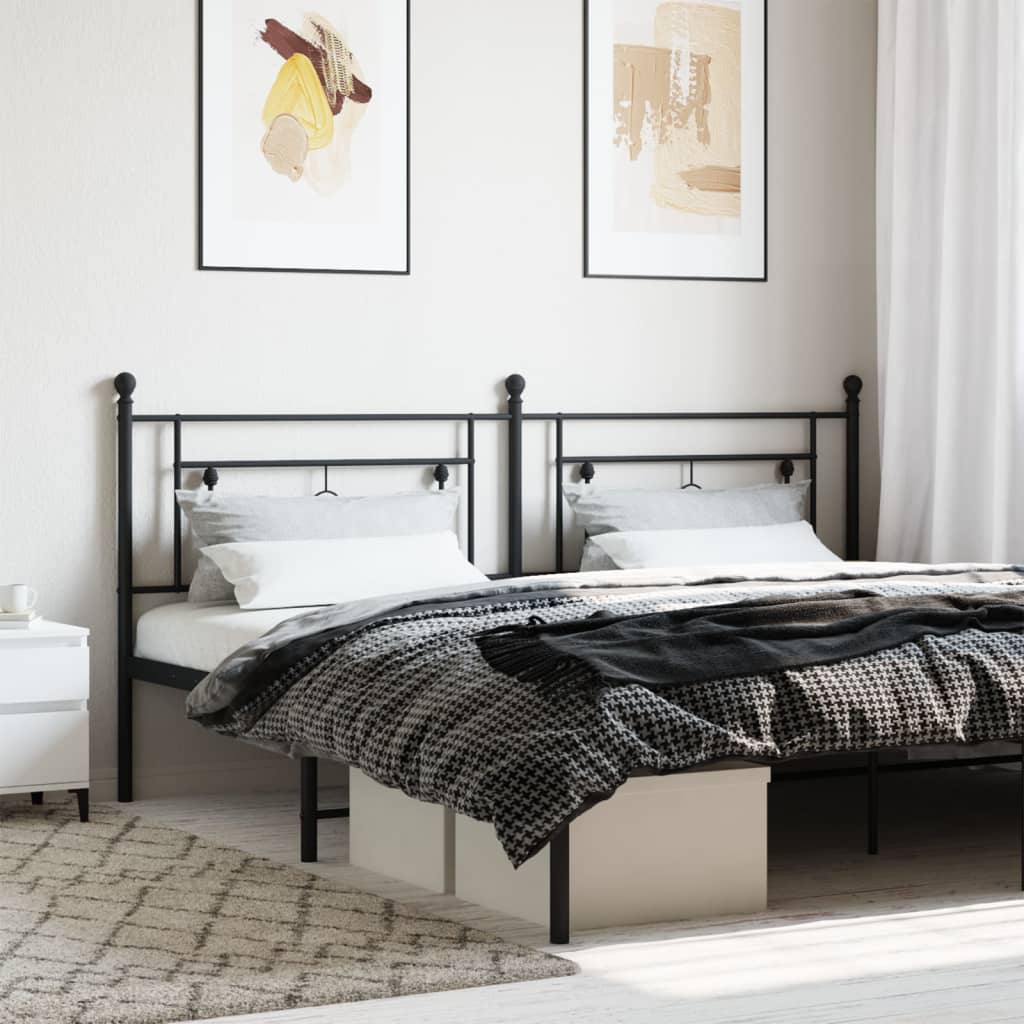 Metal Replace Headboard Black 193 cm