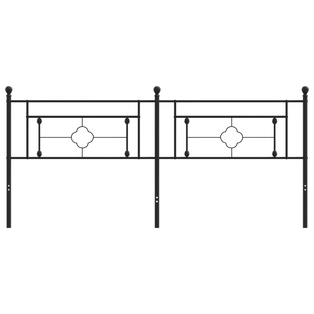 Metal Replace Headboard Black 200 cm