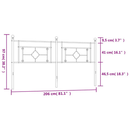 Metal Replace Headboard Black 200 cm