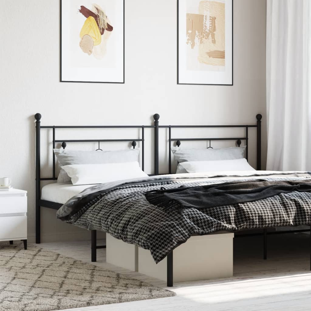 Metal Replace Headboard Black 200 cm
