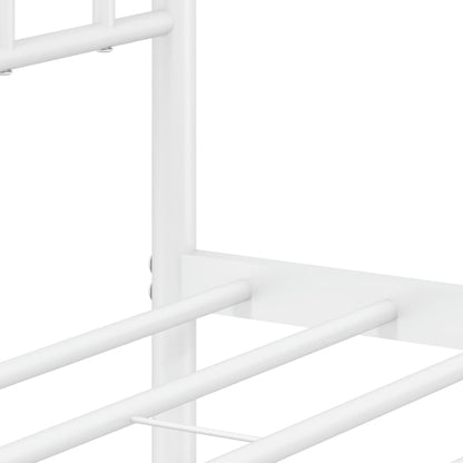 Metal Bed Frame without Mattress with Headboard White 80x200cm
