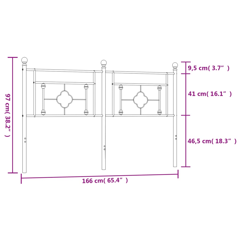 Metal Replace Headboard White 160 cm