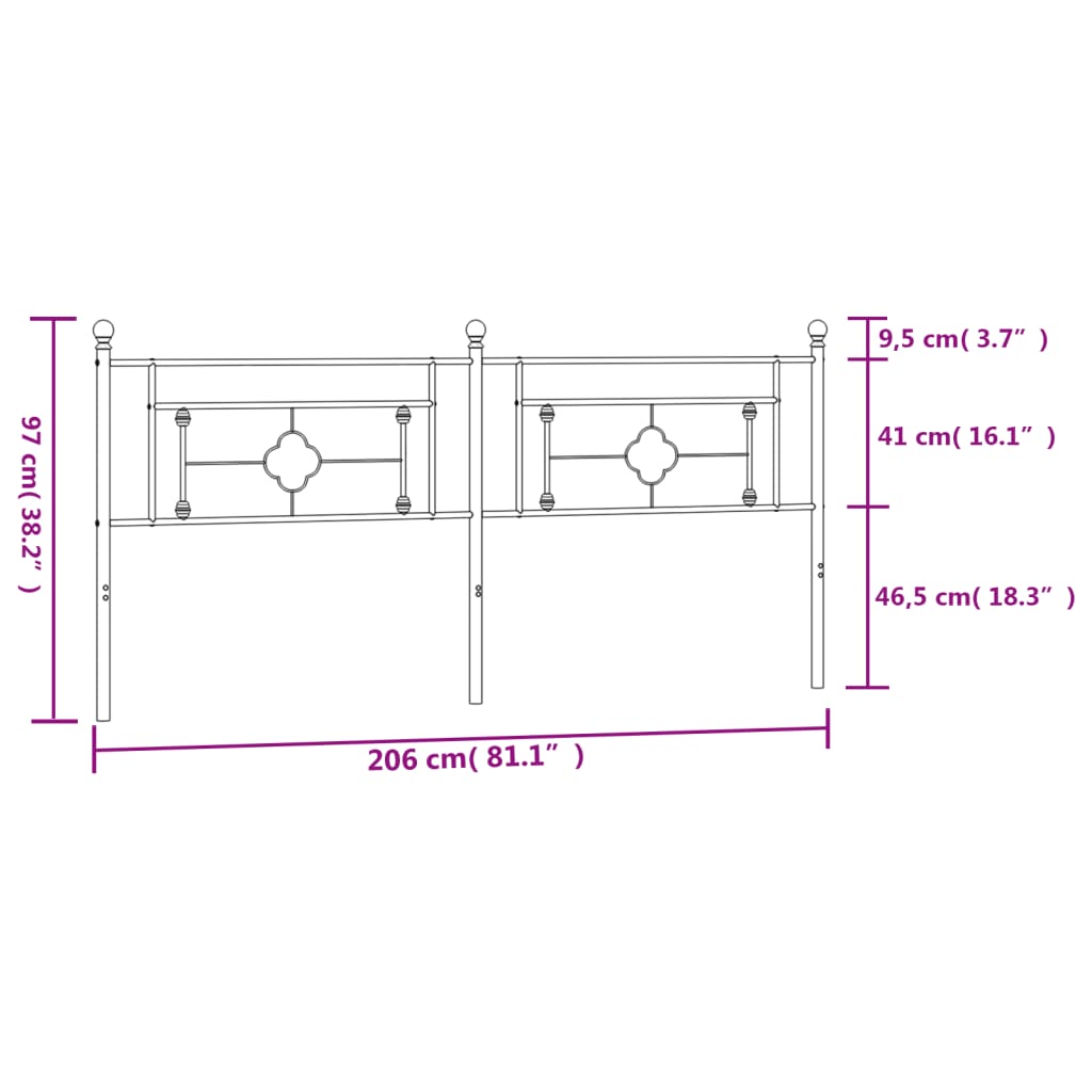 Metal Replace Headboard White 200 cm