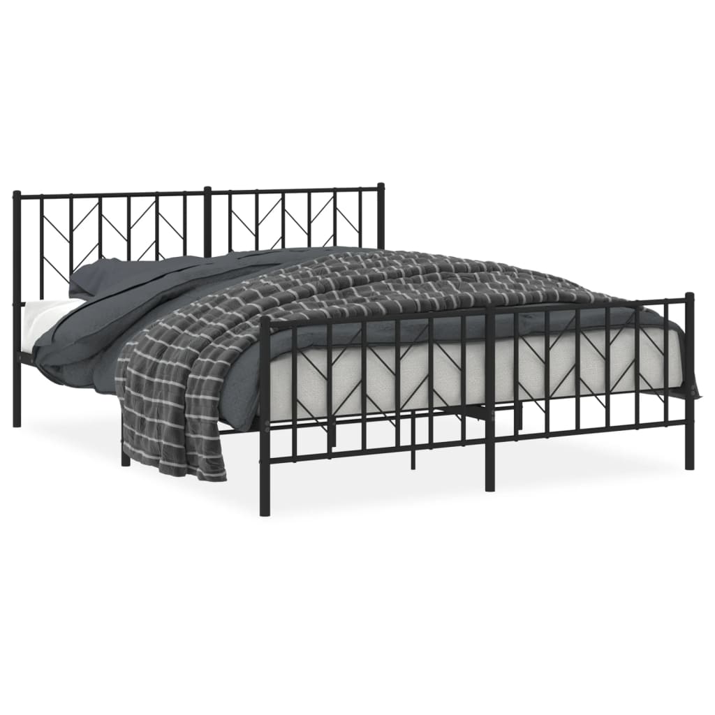 Bed Frame | Black | Powder-Coated Steel | Double | Bed Frame