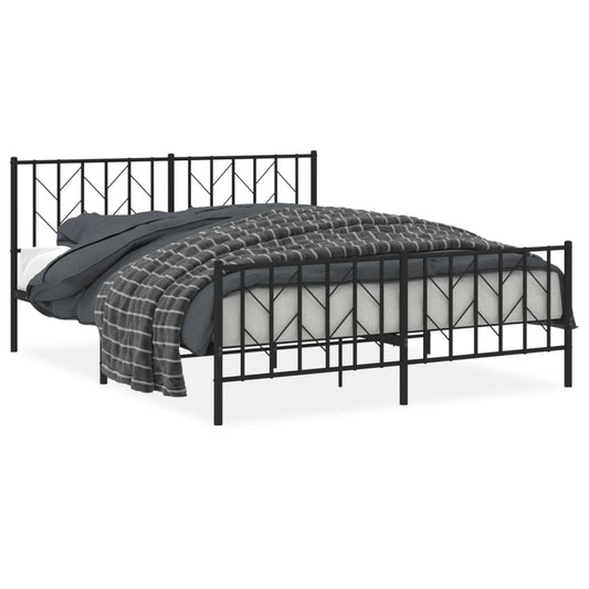 Bed Frame | Black | Powder-Coated Steel | Double | Bed Frame