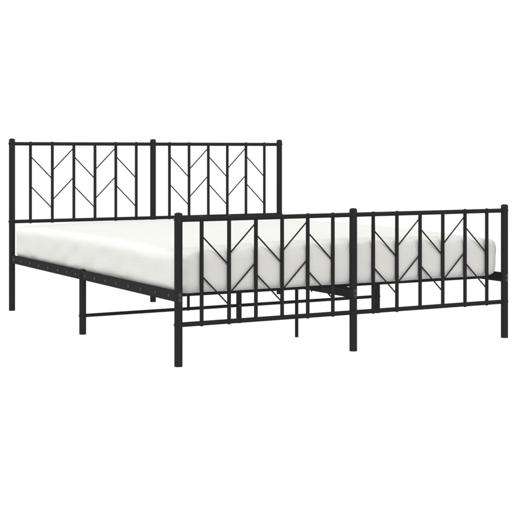 Bed Frame | Black | Powder-Coated Steel | Double | Bed Frame