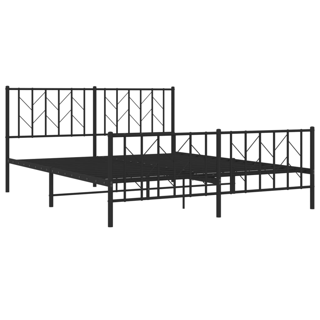 Bed Frame | Black | Powder-Coated Steel | Double | Bed Frame