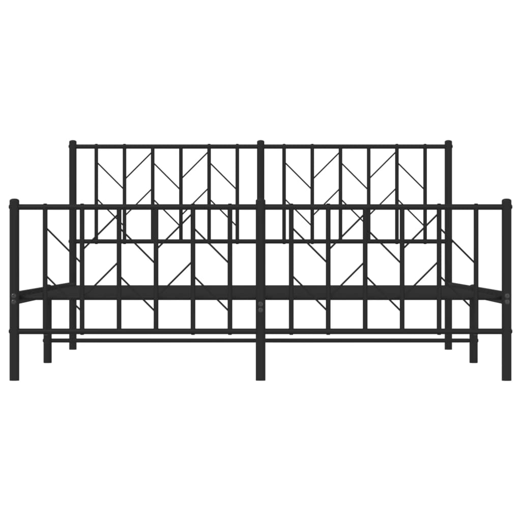 Bed Frame | Black | Powder-Coated Steel | Double | Bed Frame