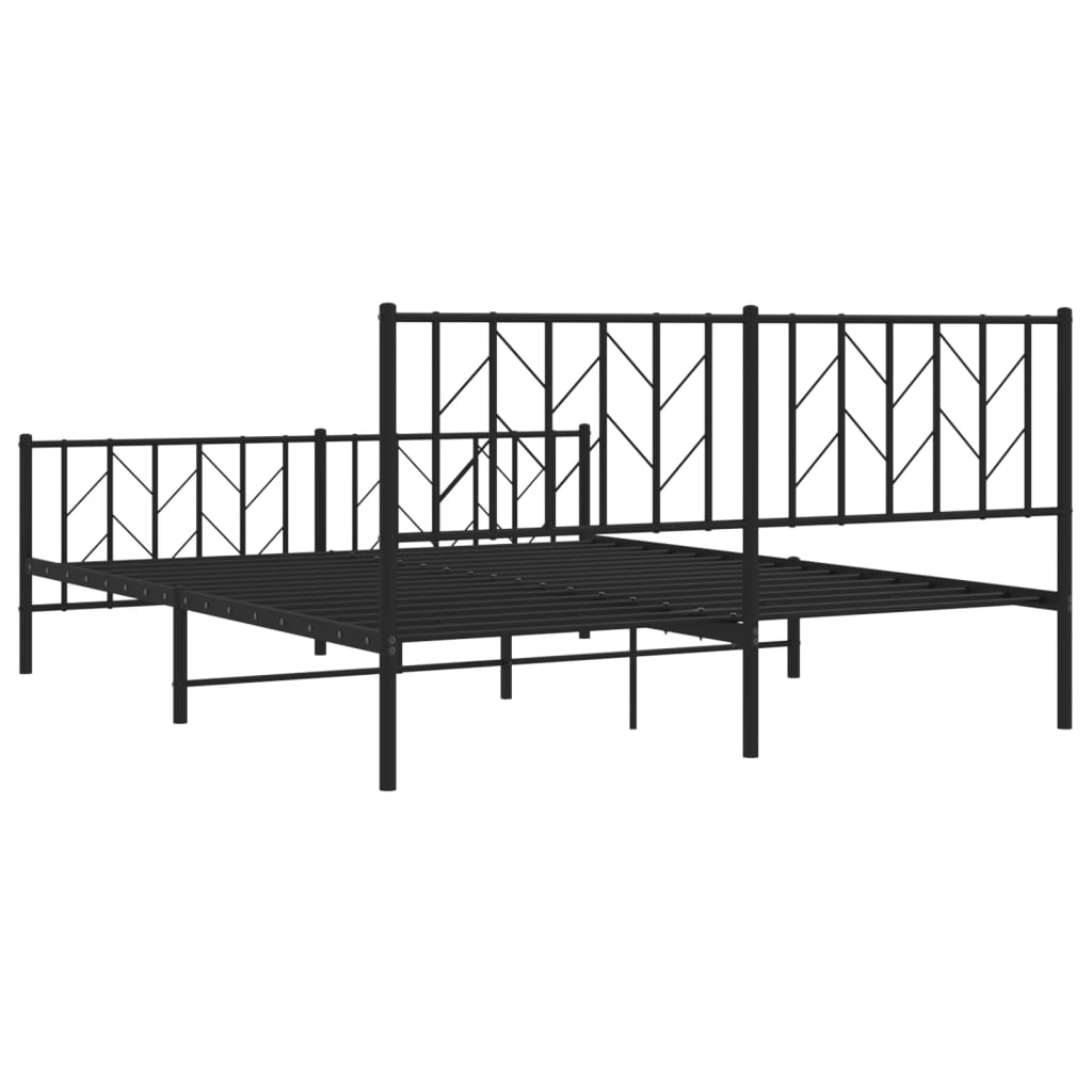 Bed Frame | Black | Powder-Coated Steel | Double | Bed Frame