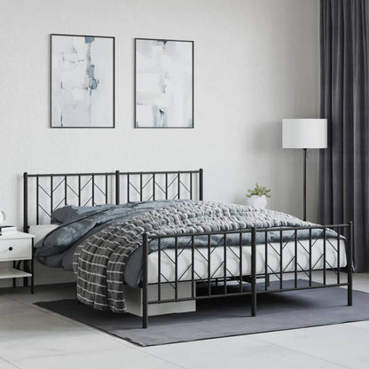 Bed Frame | Black | Powder-Coated Steel | Double | Bed Frame