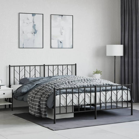 Bed Frame | Black | Powder-Coated Steel | Double | Bed Frame