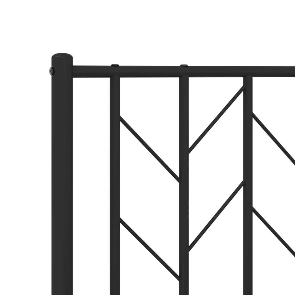 Metal Bed Frame without Mattress with Footboard Black 200x200cm