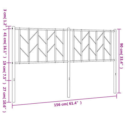 Metal Replace Headboard Black 150 cm