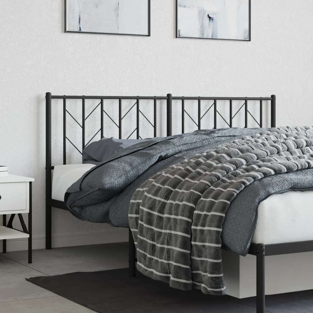 Metal Replace Headboard Black 160 cm