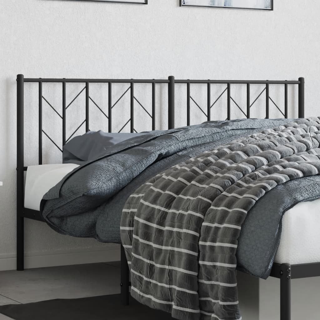 Metal Replace Headboard Black 160 cm