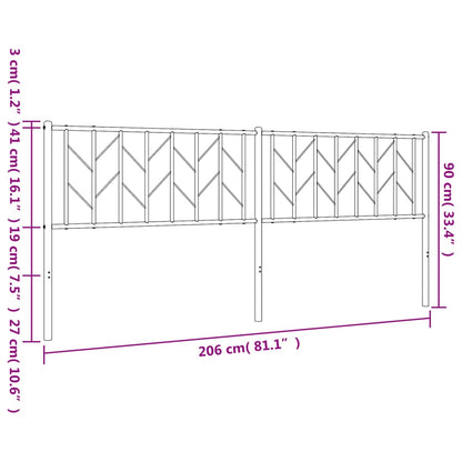 Metal Replace Headboard Black 200 cm