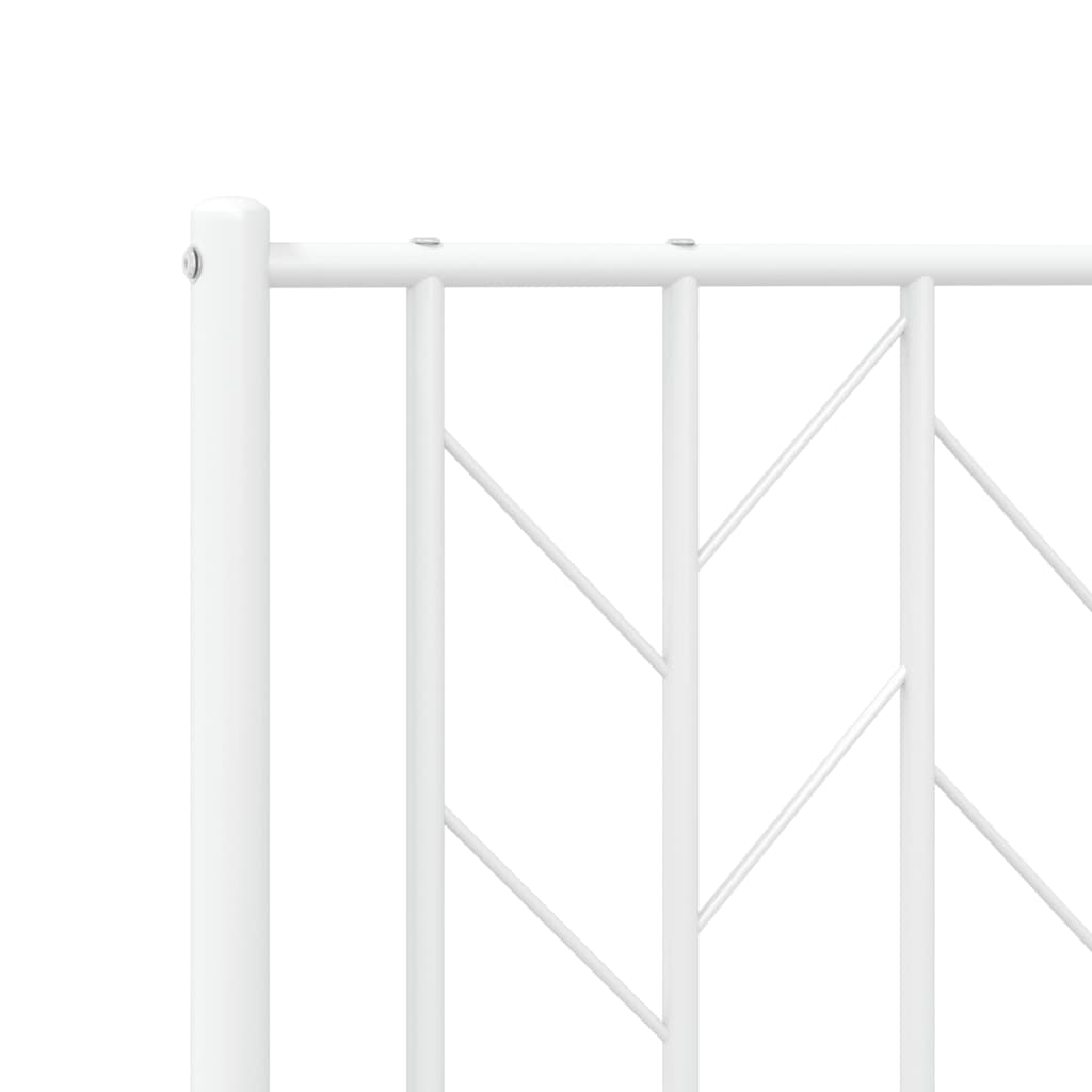 Metal Bed Frame without Mattress with Headboard White 120x190cm